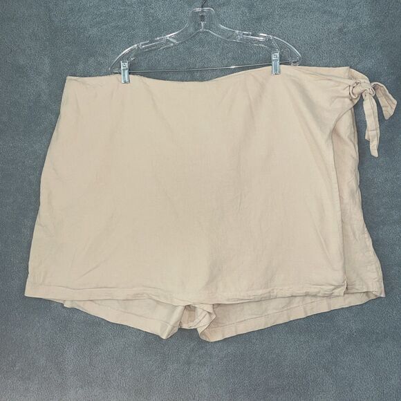 Old Navy Womens Skorts 4X Linen Shorts Elastic Waist Wrap Party Capsule‎ Layer - Picture 1 of 10